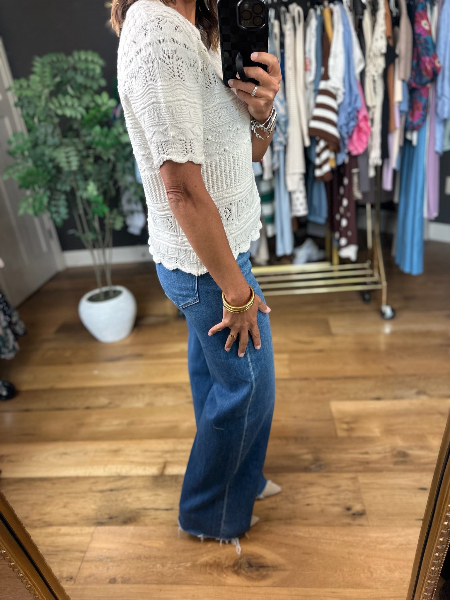 All Things Considered Crochet Top-Short Sleeves-Vine & Love-Anna Kaytes Boutique, Women's Fashion Boutique in Grinnell, Iowa
