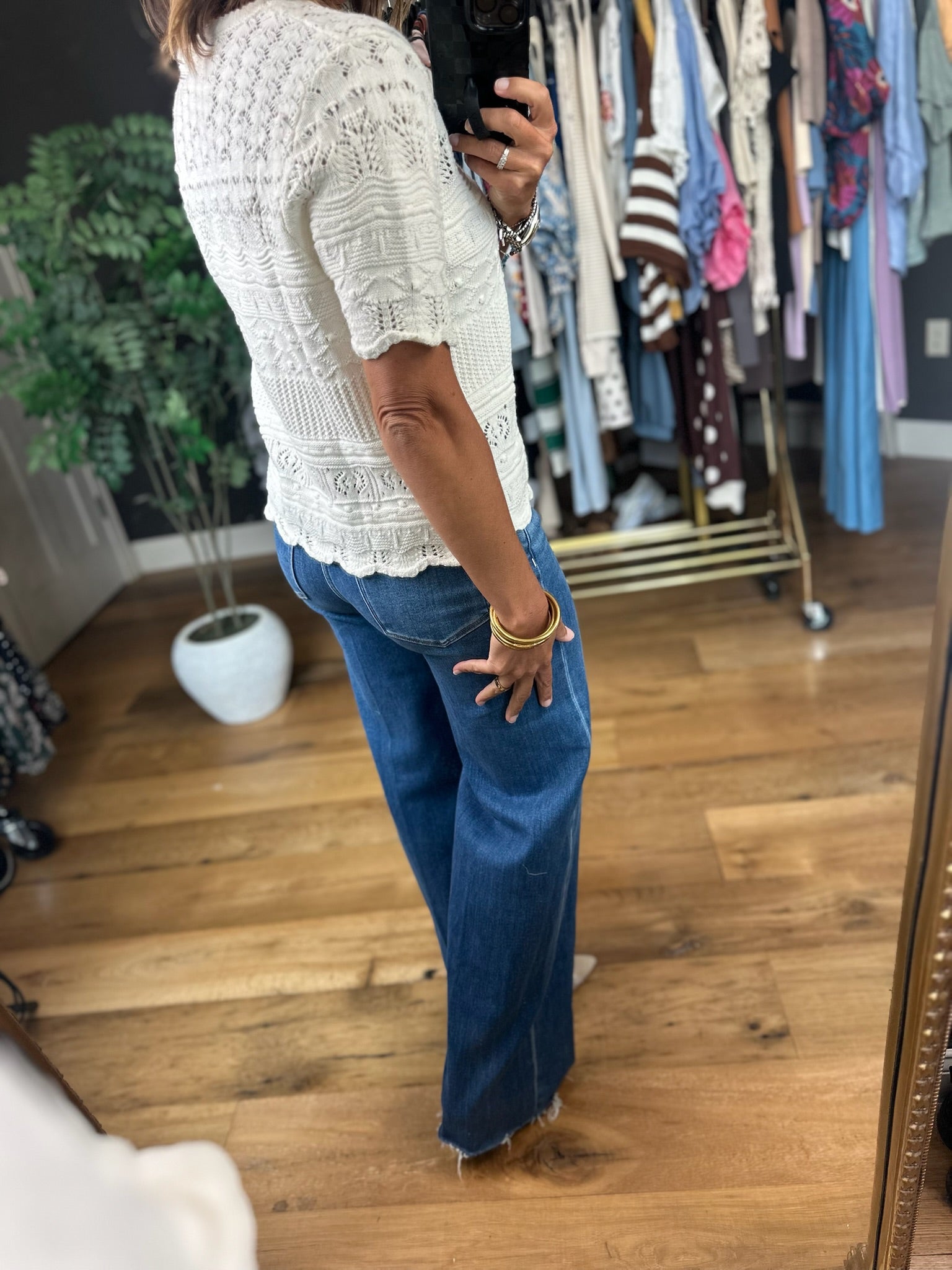 All Things Considered Crochet Top-Short Sleeves-Vine & Love-Anna Kaytes Boutique, Women's Fashion Boutique in Grinnell, Iowa