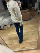 Sweetest Dreams Keyhole Long Sleeve Top - Gold-Long Sleeves-Skies Are Blue-Anna Kaytes Boutique, Women's Fashion Boutique in Grinnell, Iowa