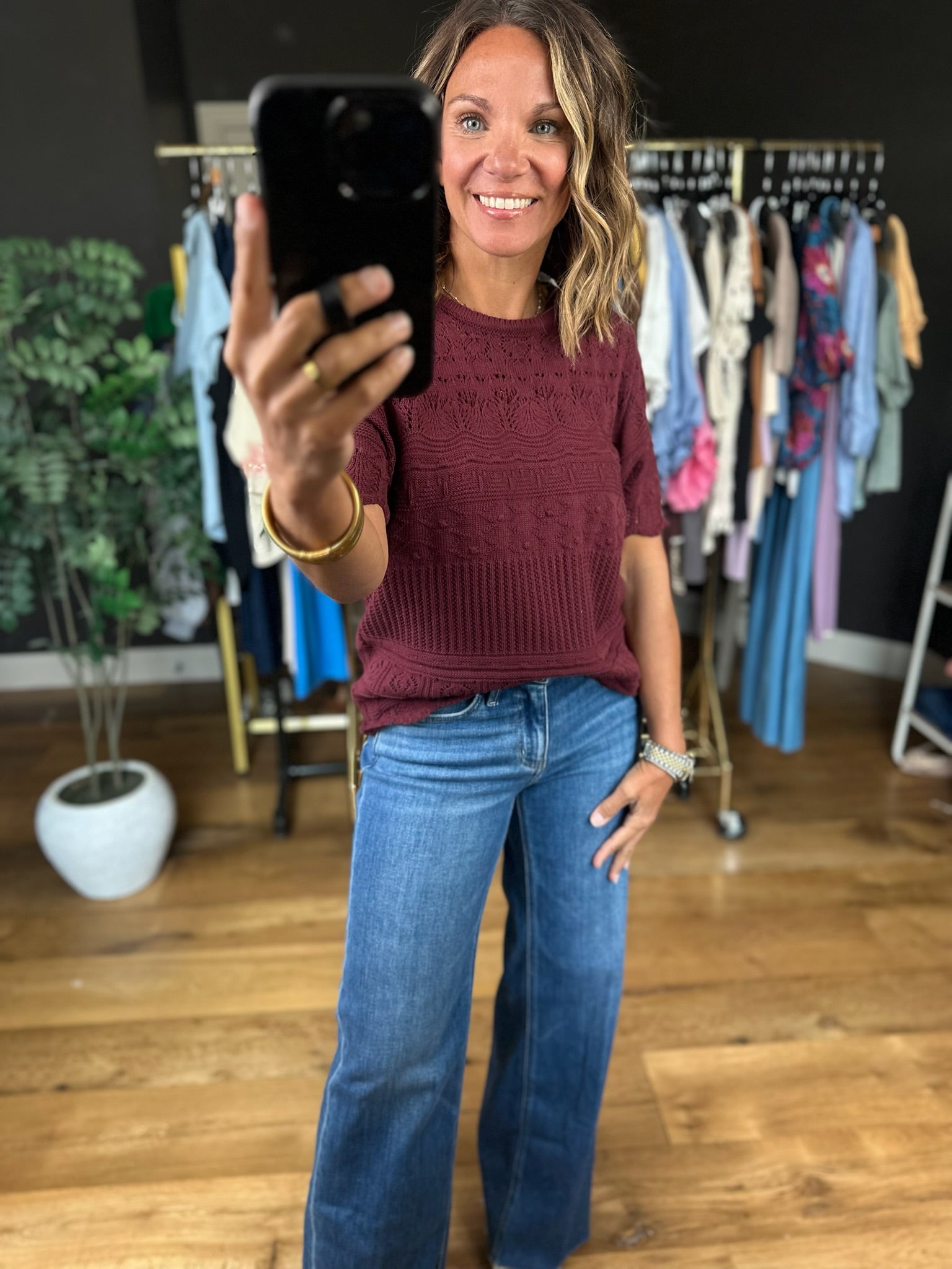 All Things Considered Crochet Top-Short Sleeves-Vine & Love-Anna Kaytes Boutique, Women's Fashion Boutique in Grinnell, Iowa