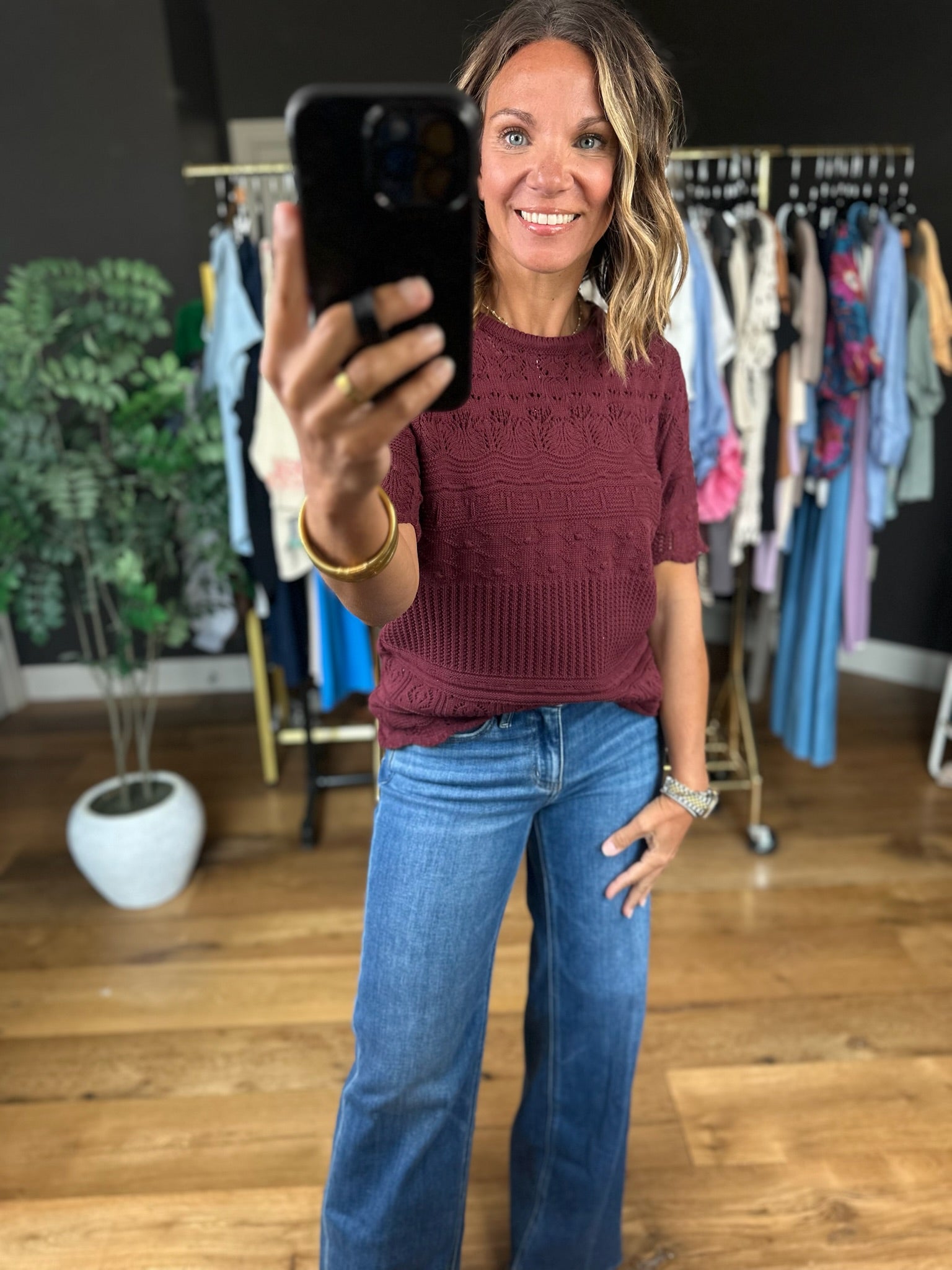 All Things Considered Crochet Top-Short Sleeves-Vine & Love-Anna Kaytes Boutique, Women's Fashion Boutique in Grinnell, Iowa