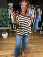 All Figured Out Striped Knit Top-Sweaters-Vine & Love-Anna Kaytes Boutique, Women's Fashion Boutique in Grinnell, Iowa