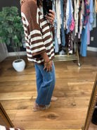 All Figured Out Striped Knit Top-Sweaters-Vine & Love-Anna Kaytes Boutique, Women's Fashion Boutique in Grinnell, Iowa