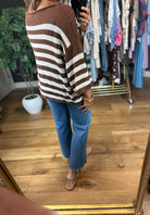 All Figured Out Striped Knit Top-Sweaters-Vine & Love-Anna Kaytes Boutique, Women's Fashion Boutique in Grinnell, Iowa