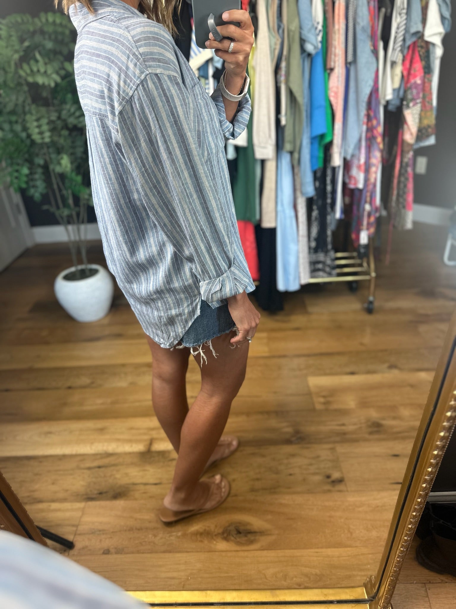 Z Supply The Perfect Striped Button-Up-Long Sleeves-Z Supply-Anna Kaytes Boutique, Women's Fashion Boutique in Grinnell, Iowa