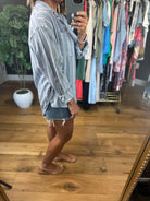 Z Supply The Perfect Striped Button-Up-Long Sleeves-Z Supply-Anna Kaytes Boutique, Women's Fashion Boutique in Grinnell, Iowa