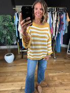 All Figured Out Striped Knit Top-Sweaters-Vine & Love-Anna Kaytes Boutique, Women's Fashion Boutique in Grinnell, Iowa