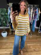 All Figured Out Striped Knit Top-Sweaters-Vine & Love-Anna Kaytes Boutique, Women's Fashion Boutique in Grinnell, Iowa