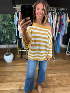 All Figured Out Striped Knit Top-Sweaters-Vine & Love-Anna Kaytes Boutique, Women's Fashion Boutique in Grinnell, Iowa