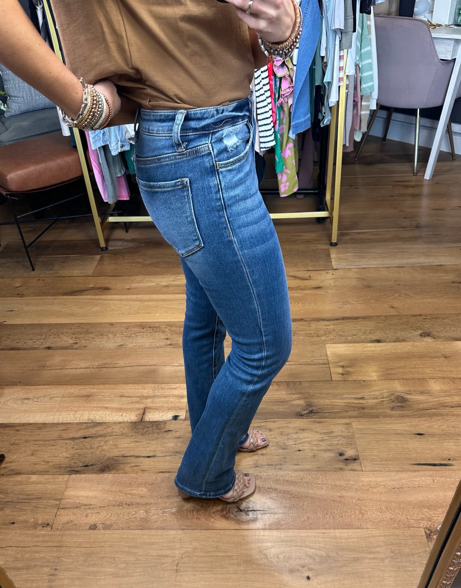 The Jayde High Rise Bootcut Denim-Jeans-Vervet V3205-Anna Kaytes Boutique, Women's Fashion Boutique in Grinnell, Iowa