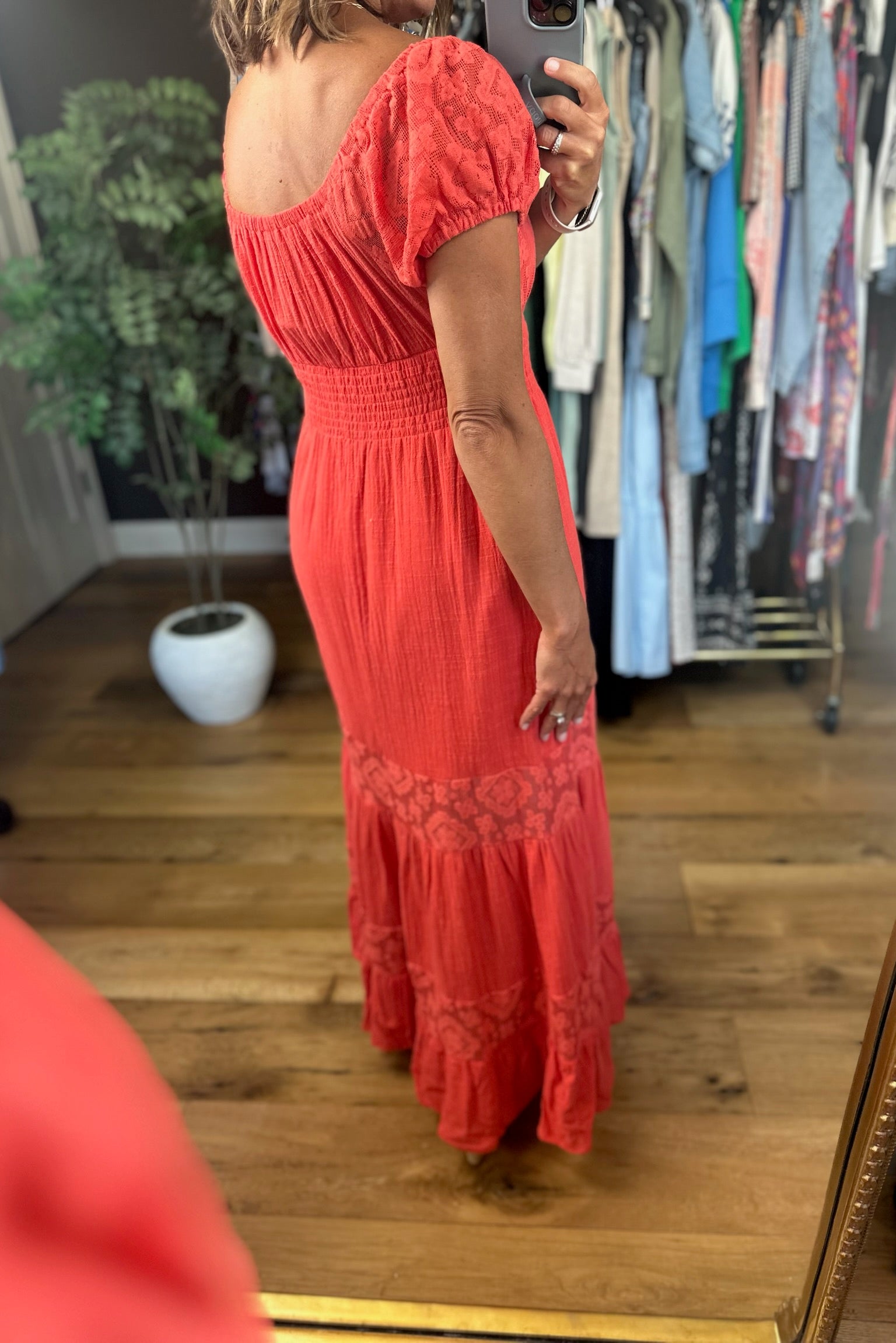 Under The Sun Crochet-Detail Dress-Dresses-Easel-Anna Kaytes Boutique, Women's Fashion Boutique in Grinnell, Iowa