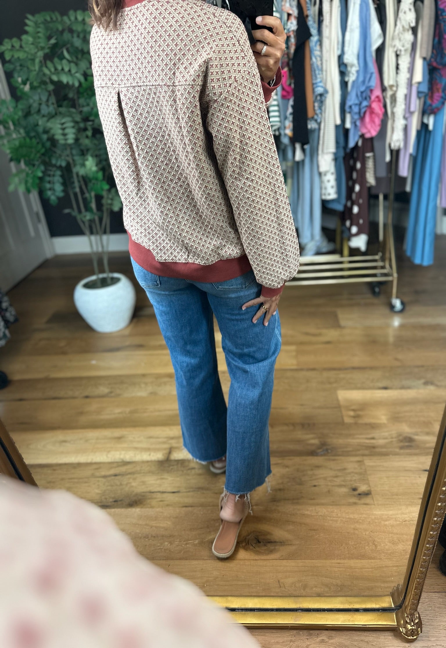 Oh My Fall Patterned Crew-Sweaters-Umgee-Anna Kaytes Boutique, Women's Fashion Boutique in Grinnell, Iowa