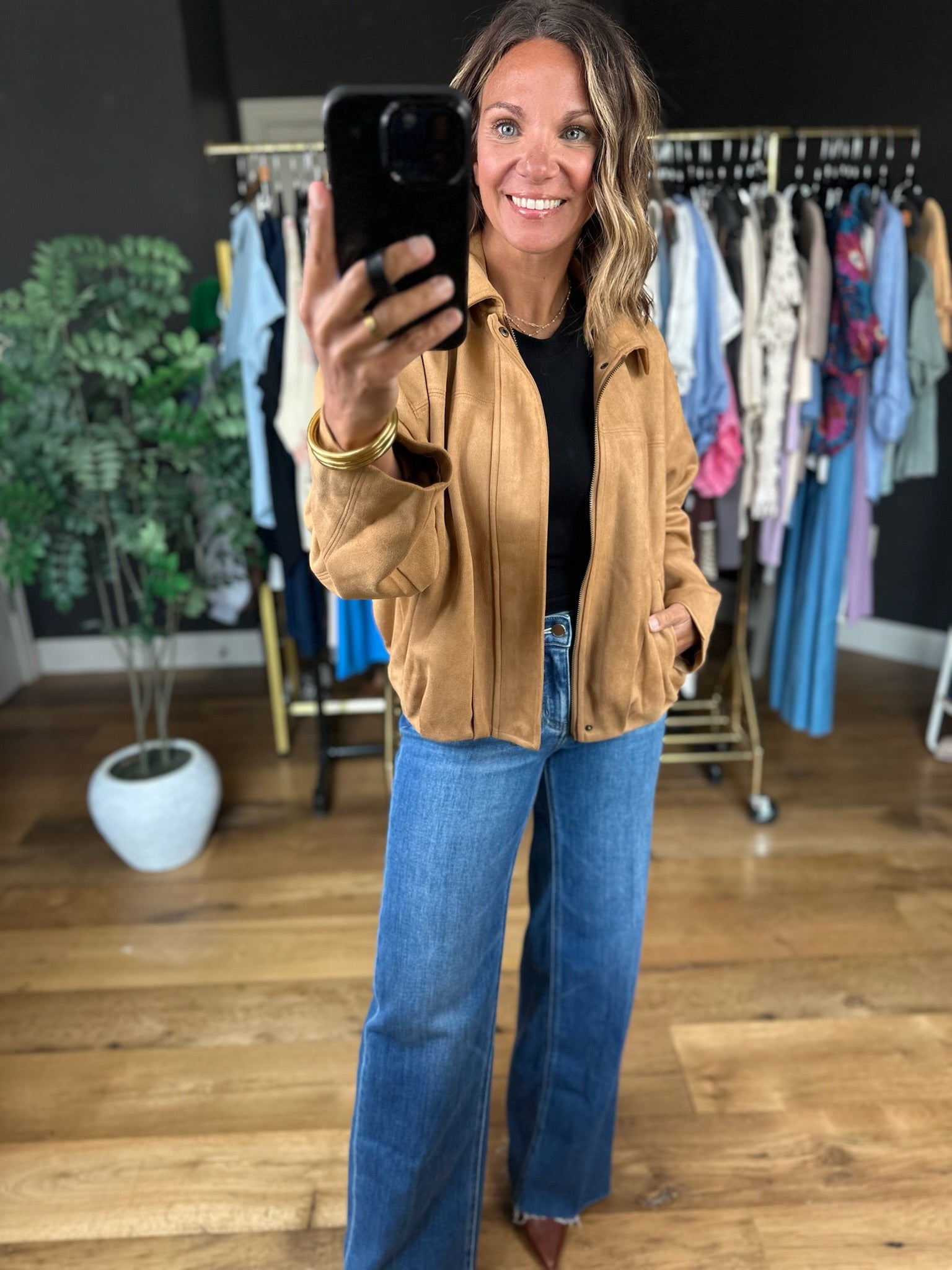 The Sienna Bubble-Hem Jacket-Jackets-Skies Are Blue-Anna Kaytes Boutique, Women's Fashion Boutique in Grinnell, Iowa