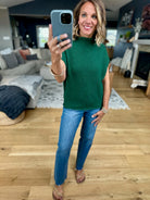 Take Me Out Mock-Neck Sleeveless Sweater - Green-Sweaters-She & Sky-Anna Kaytes Boutique, Women's Fashion Boutique in Grinnell, Iowa