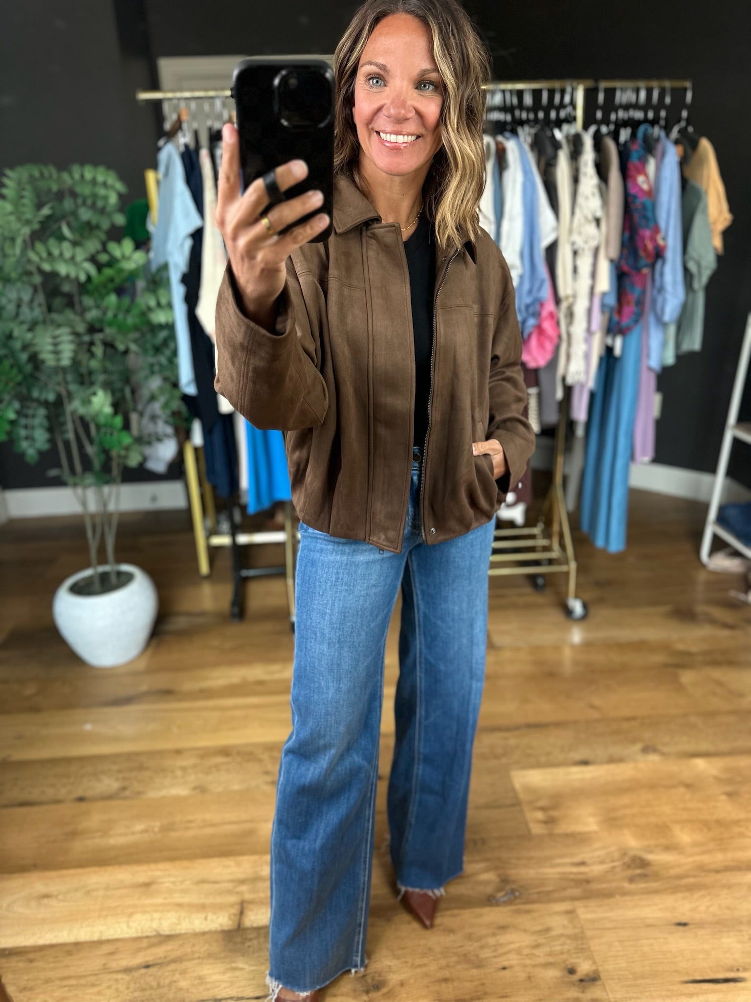 The Sienna Bubble-Hem Jacket-Jackets-Skies Are Blue-Anna Kaytes Boutique, Women's Fashion Boutique in Grinnell, Iowa