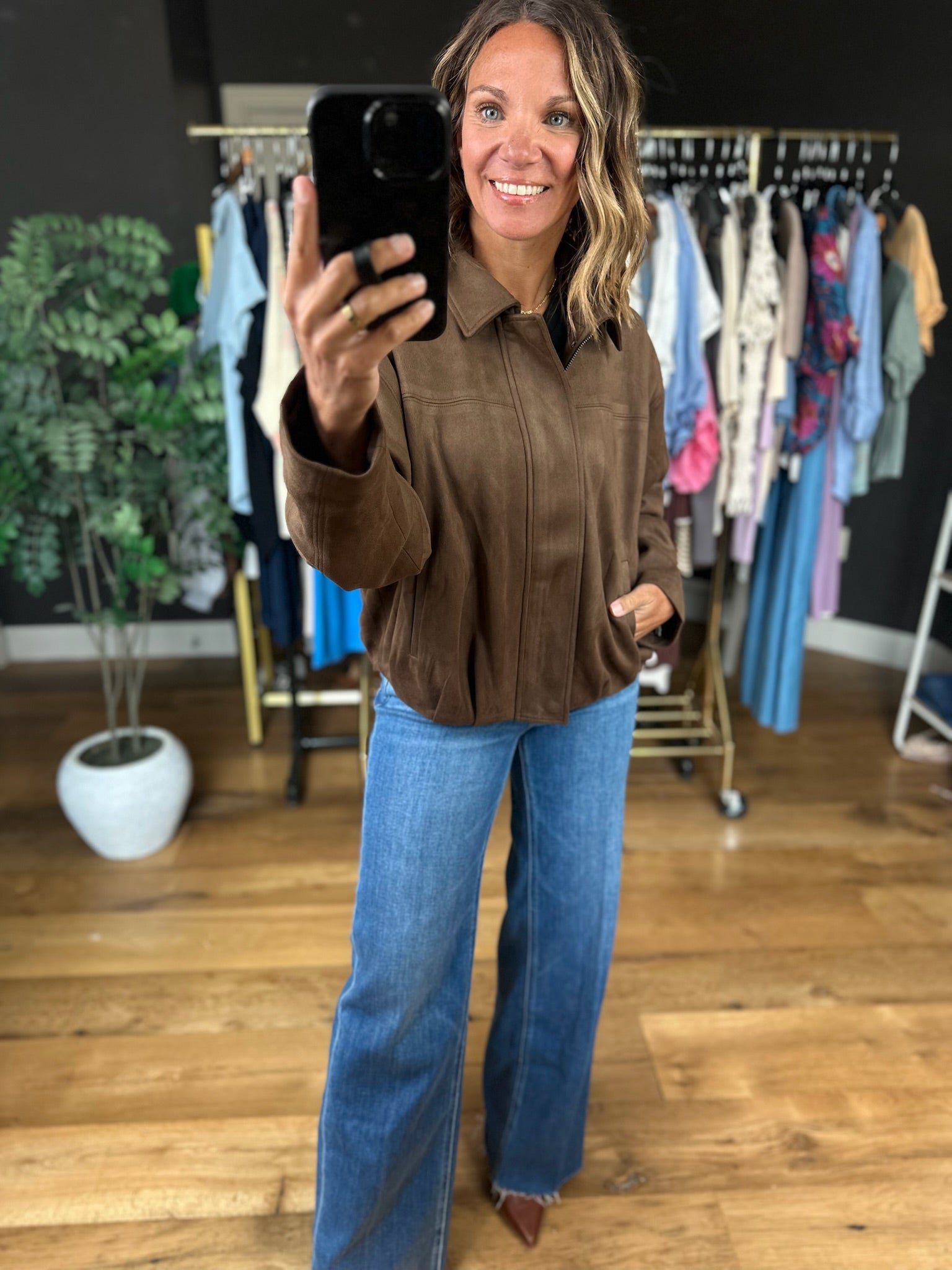 The Sienna Bubble-Hem Jacket-Jackets-Skies Are Blue-Anna Kaytes Boutique, Women's Fashion Boutique in Grinnell, Iowa