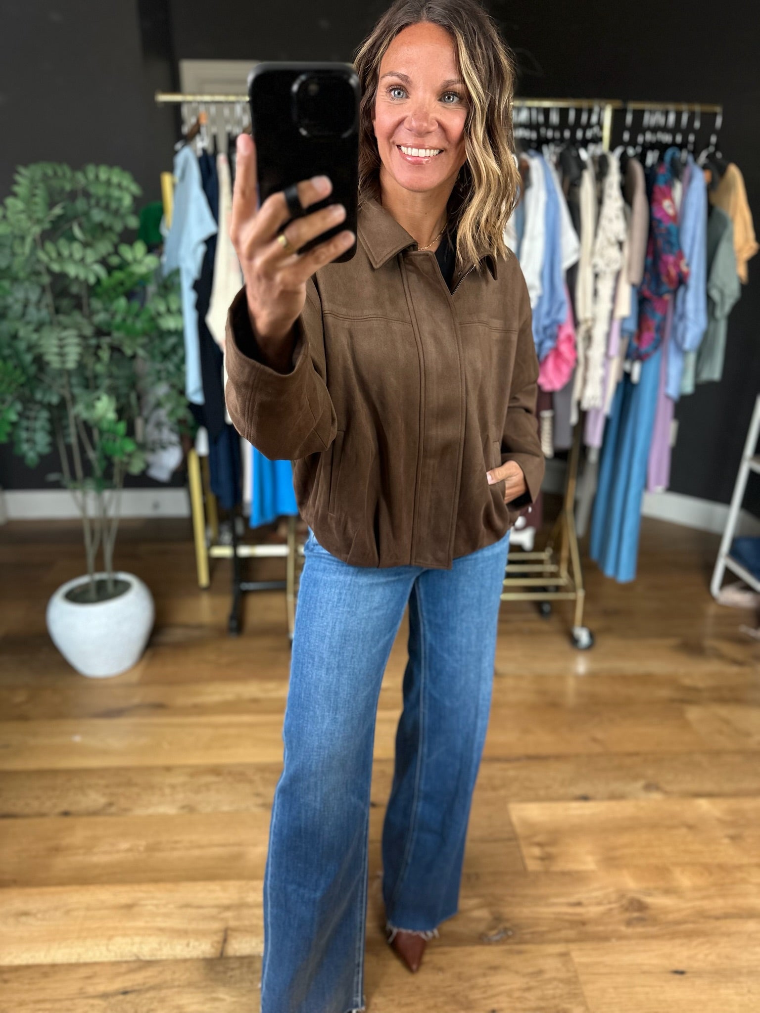 The Sienna Bubble-Hem Jacket-Jackets-Skies Are Blue-Anna Kaytes Boutique, Women's Fashion Boutique in Grinnell, Iowa