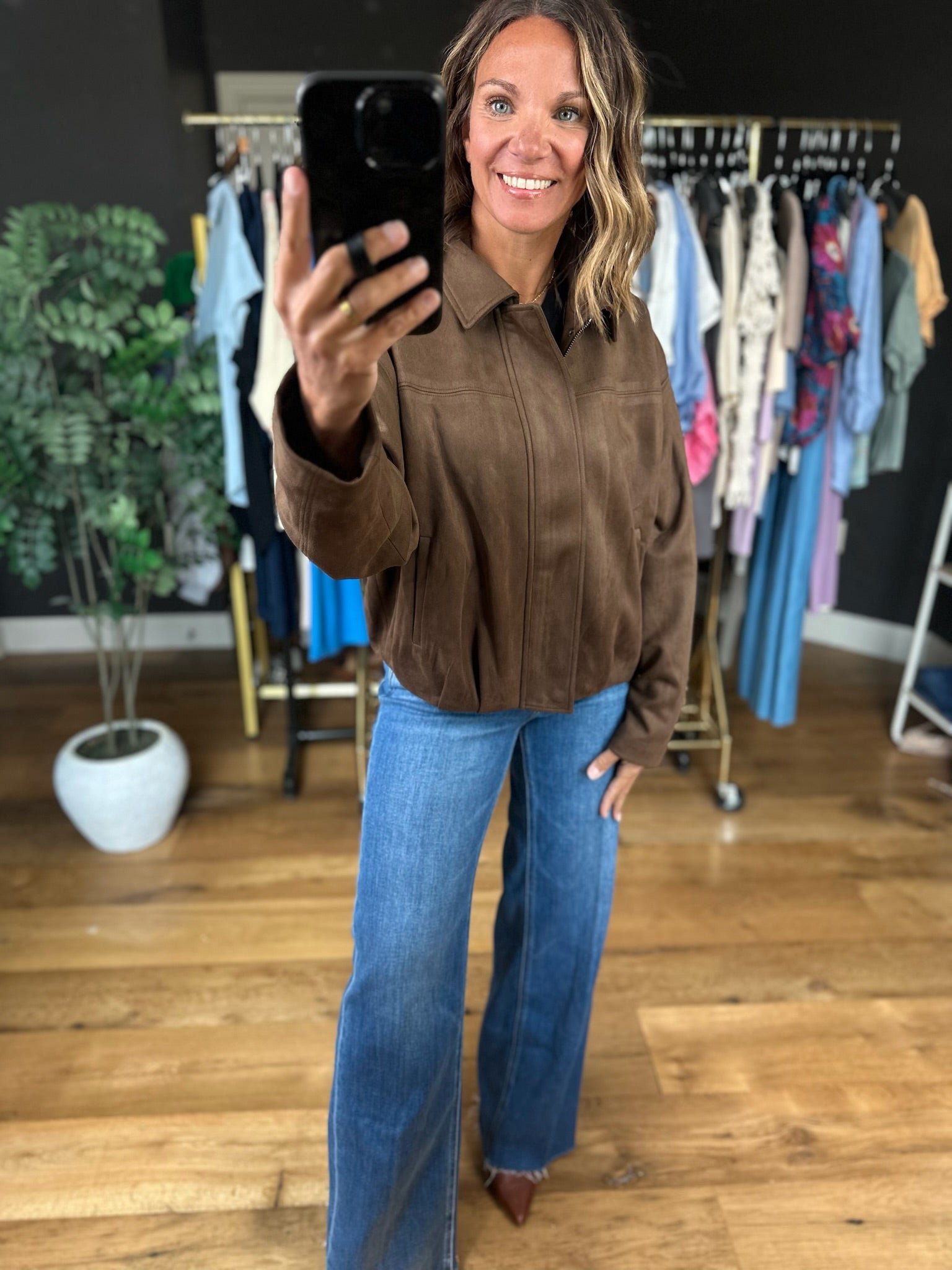 The Sienna Bubble-Hem Jacket-Jackets-Skies Are Blue-Anna Kaytes Boutique, Women's Fashion Boutique in Grinnell, Iowa