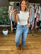 Lucky Love Striped Top-Short Sleeves-Doe & Rae-Anna Kaytes Boutique, Women's Fashion Boutique in Grinnell, Iowa