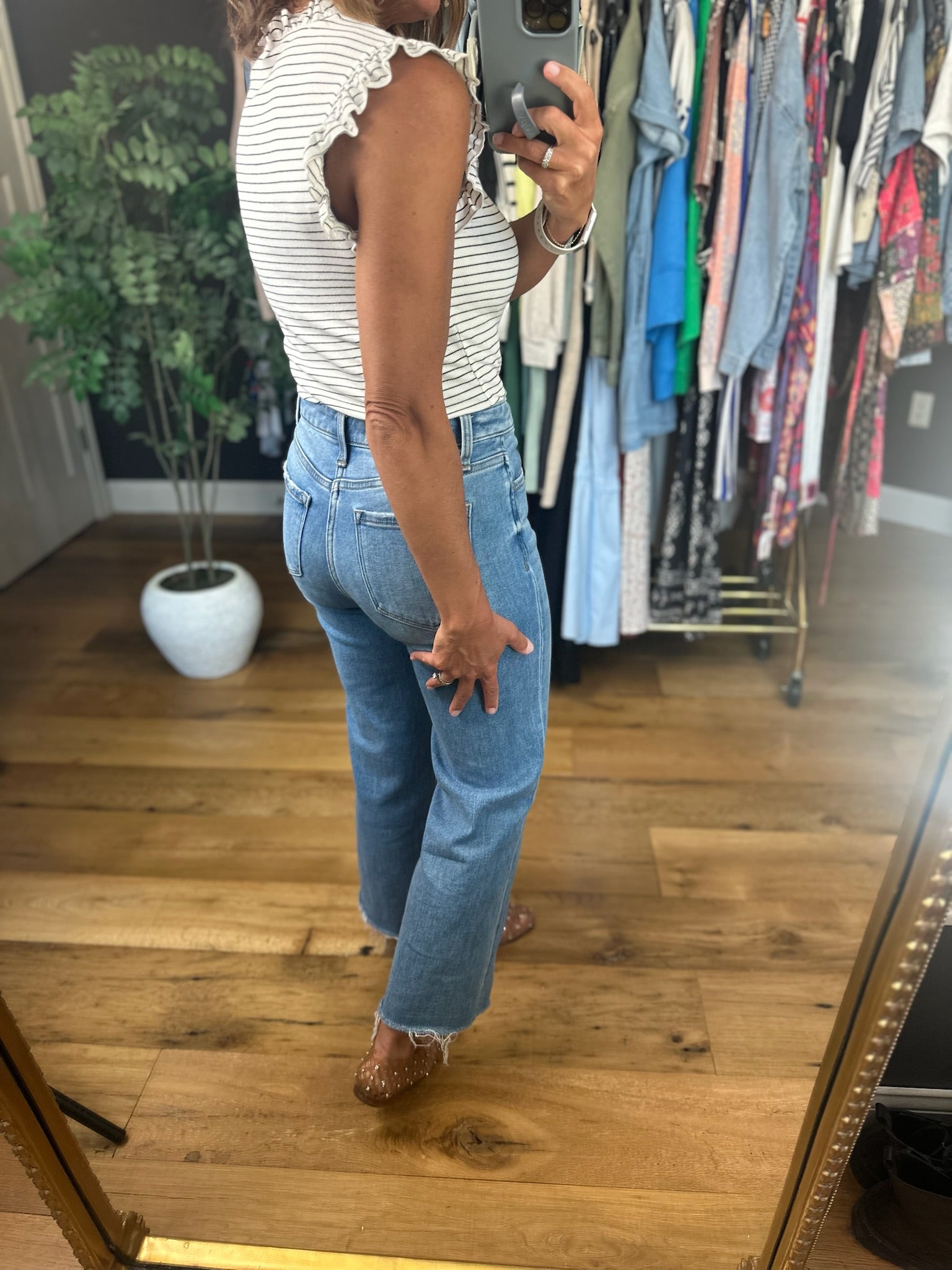 Lucky Love Striped Top-Short Sleeves-Doe & Rae-Anna Kaytes Boutique, Women's Fashion Boutique in Grinnell, Iowa