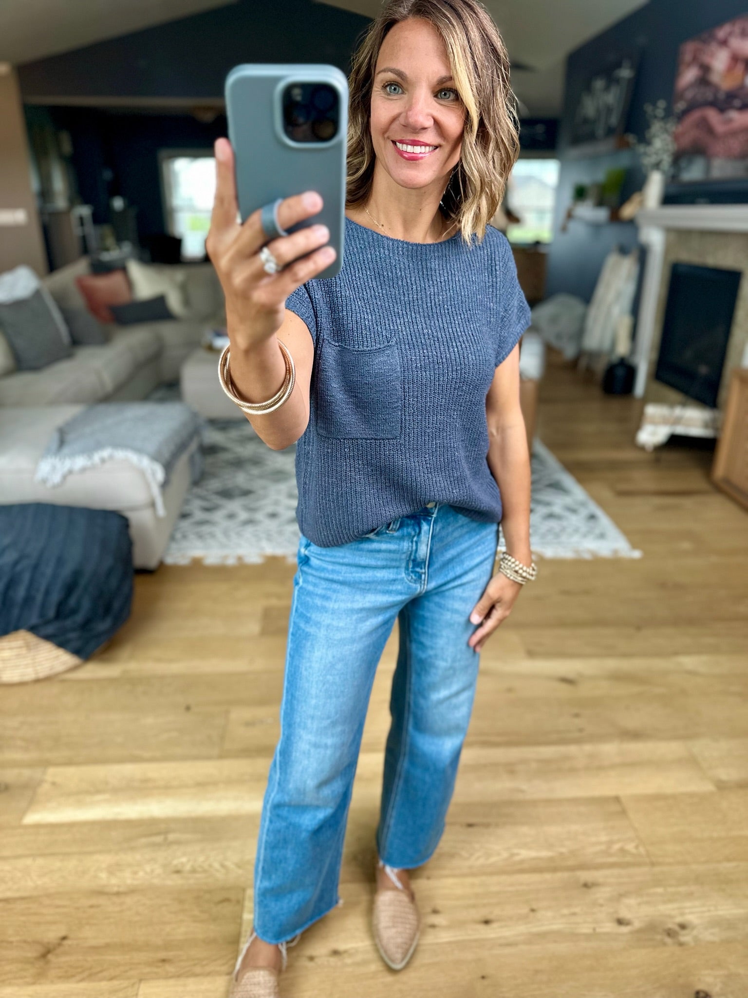 Simple Threads Pocket Knit Top-Sweaters-Be Cool-Anna Kaytes Boutique, Women's Fashion Boutique in Grinnell, Iowa