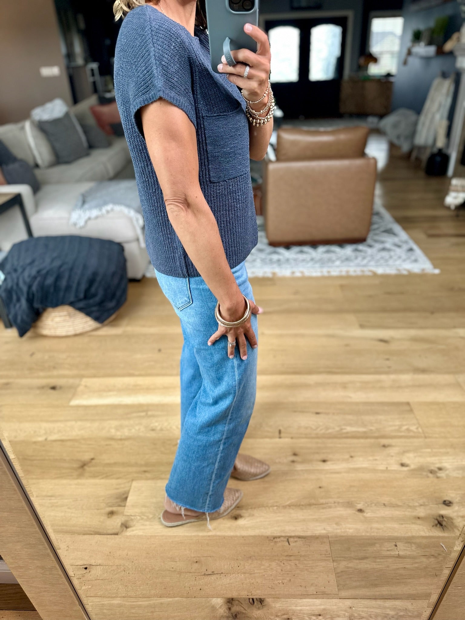 Simple Threads Pocket Knit Top-Sweaters-Be Cool-Anna Kaytes Boutique, Women's Fashion Boutique in Grinnell, Iowa