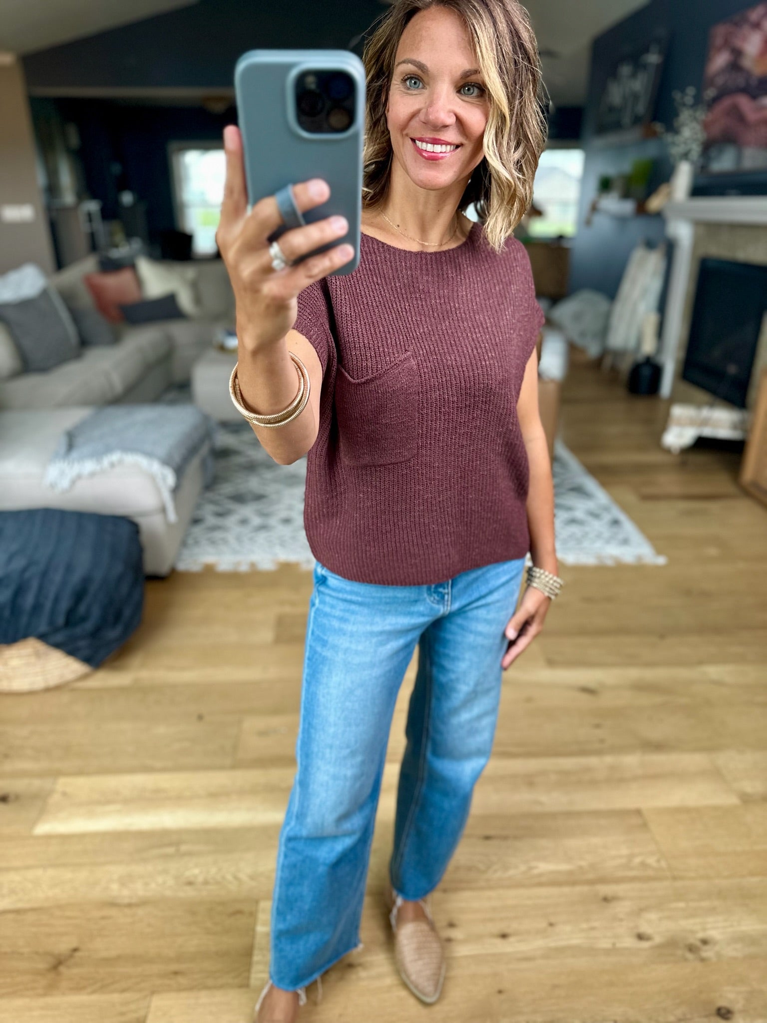 Simple Threads Pocket Knit Top-Sweaters-Be Cool-Anna Kaytes Boutique, Women's Fashion Boutique in Grinnell, Iowa