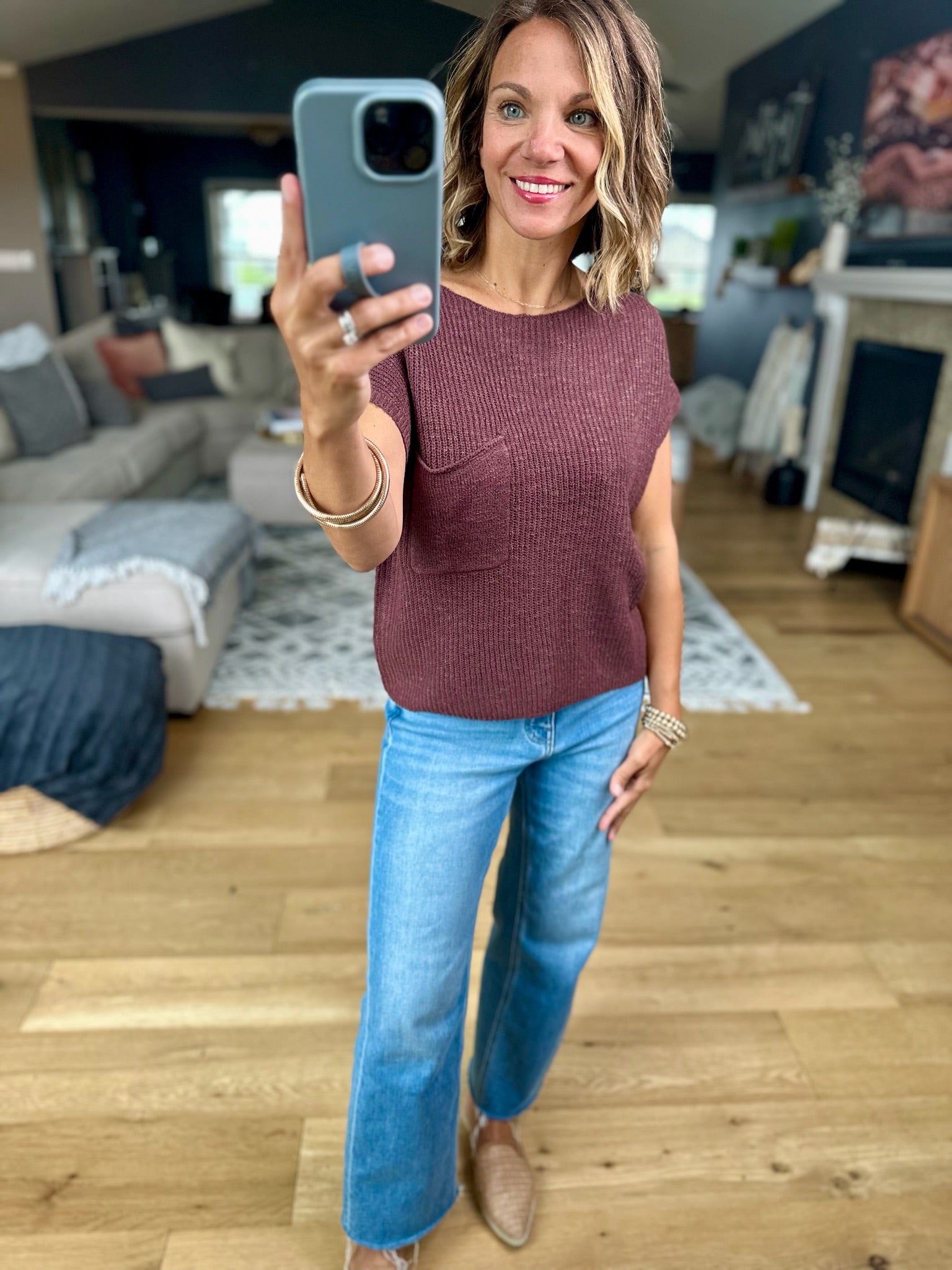 Simple Threads Pocket Knit Top-Sweaters-Be Cool-Anna Kaytes Boutique, Women's Fashion Boutique in Grinnell, Iowa