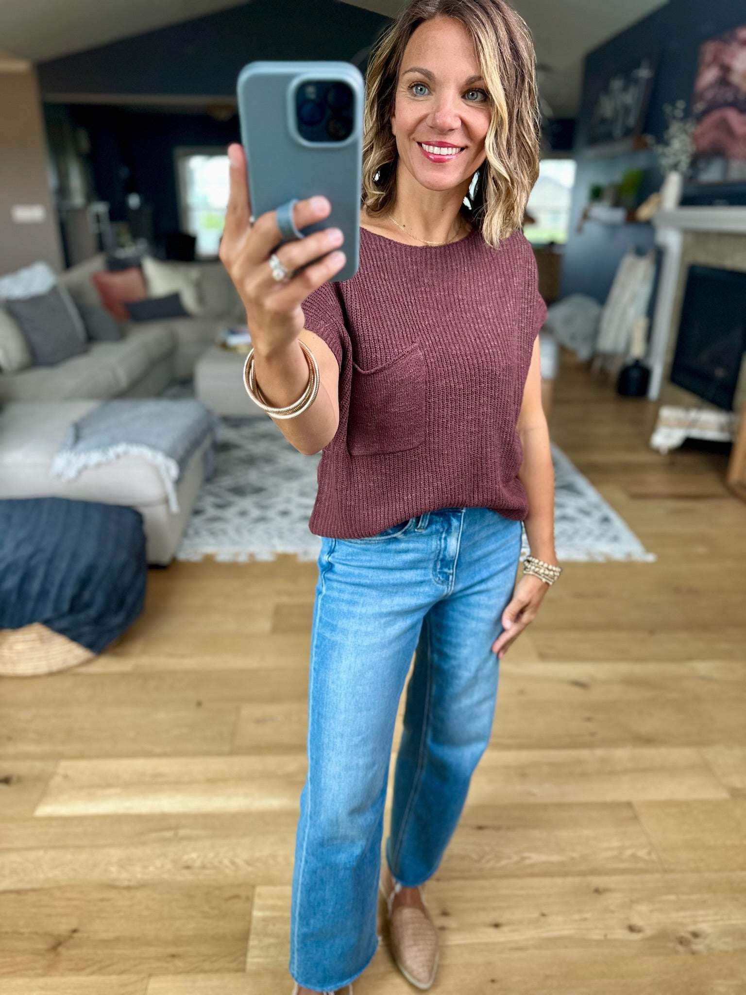 Simple Threads Pocket Knit Top-Sweaters-Be Cool-Anna Kaytes Boutique, Women's Fashion Boutique in Grinnell, Iowa