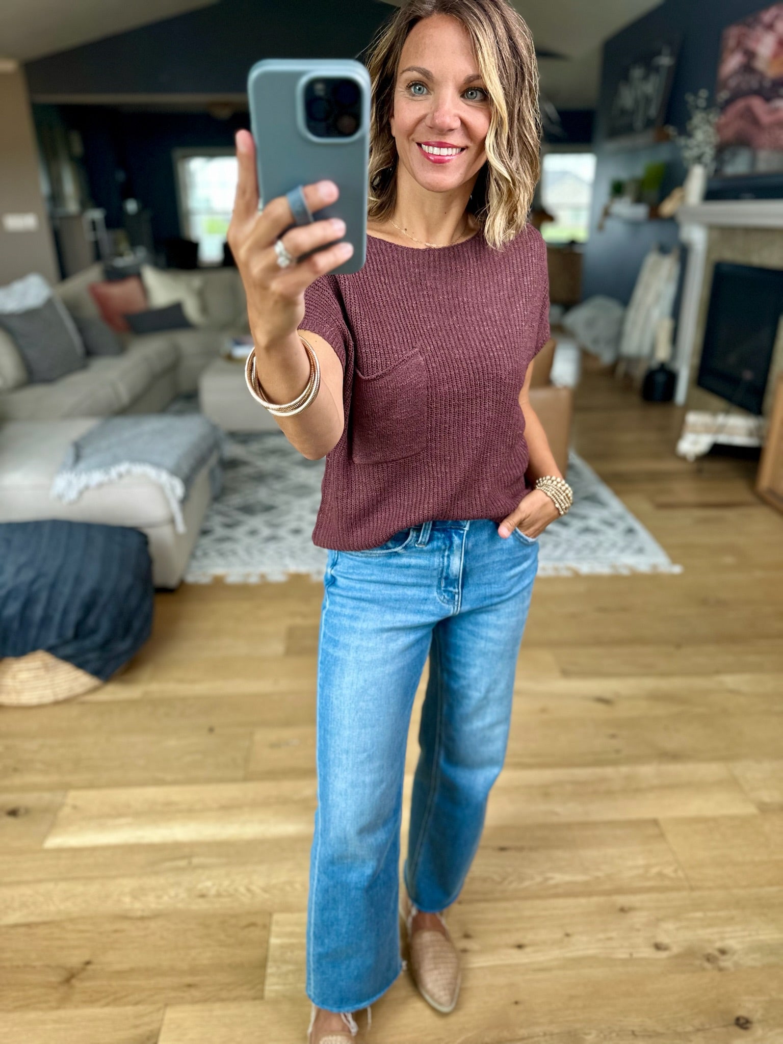 Simple Threads Pocket Knit Top-Sweaters-Be Cool-Anna Kaytes Boutique, Women's Fashion Boutique in Grinnell, Iowa