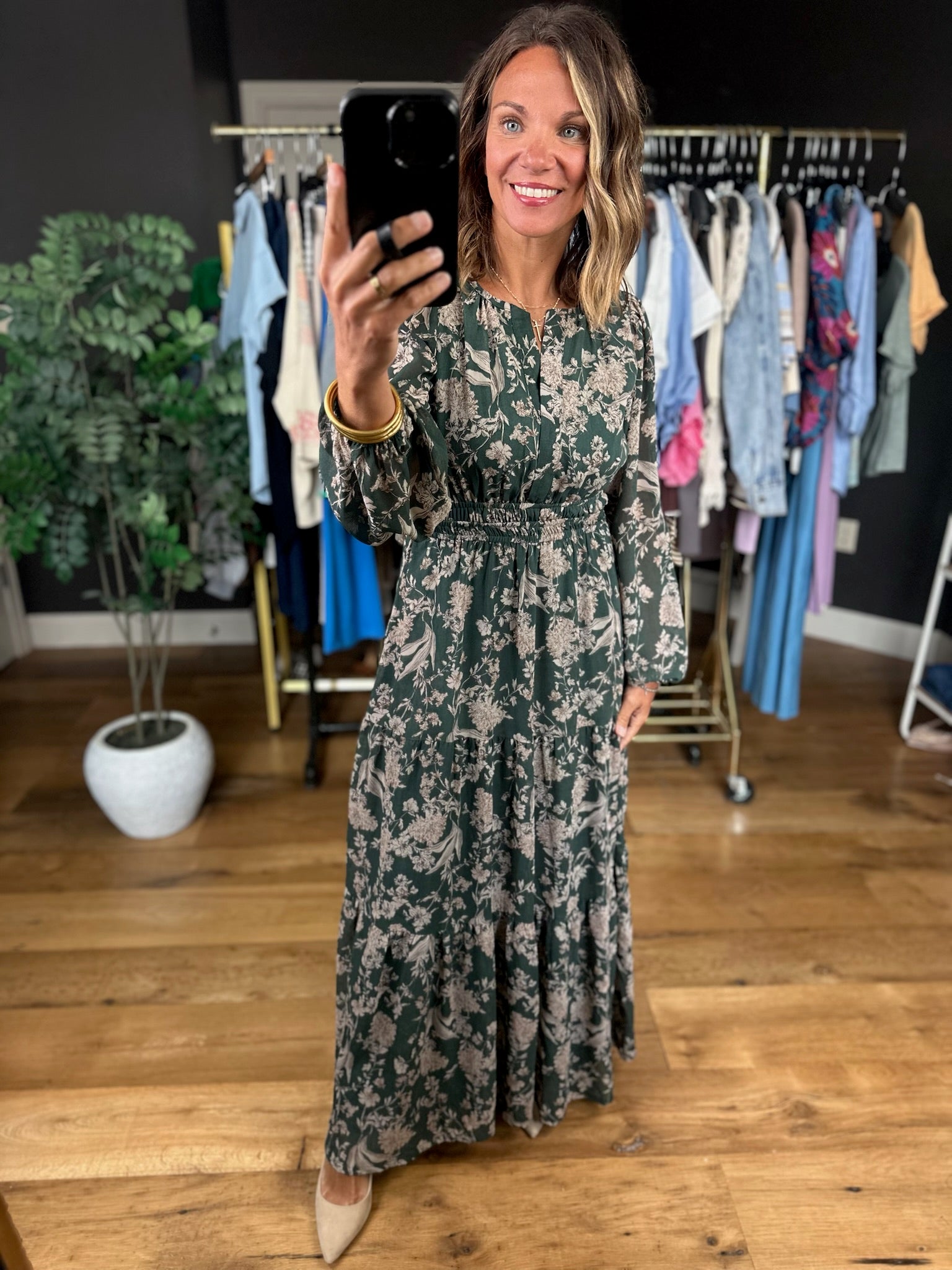 Fall Decisions Floral Dress-Dresses-She & Sky-Anna Kaytes Boutique, Women's Fashion Boutique in Grinnell, Iowa