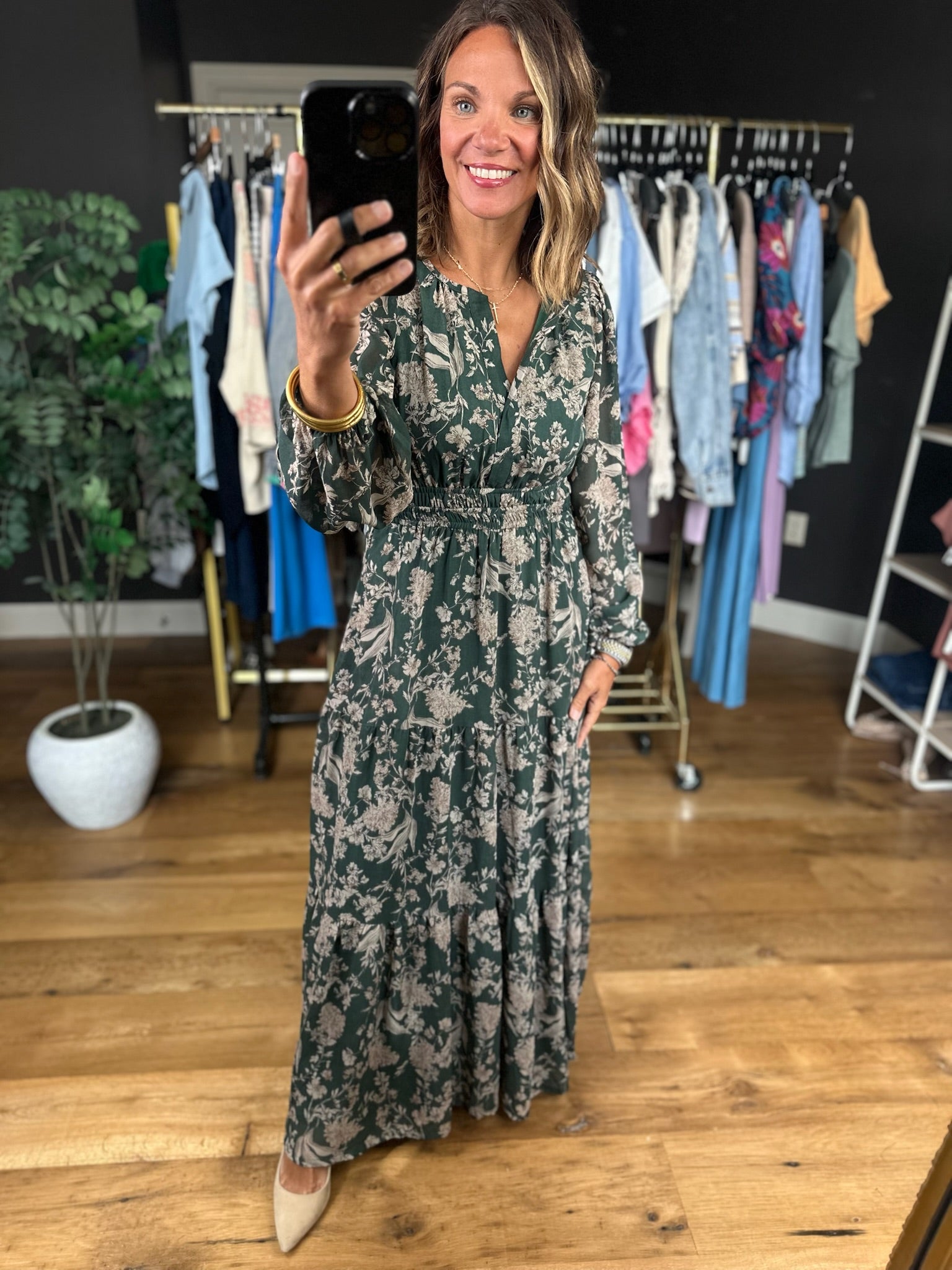 Fall Decisions Floral Dress-Dresses-She & Sky-Anna Kaytes Boutique, Women's Fashion Boutique in Grinnell, Iowa