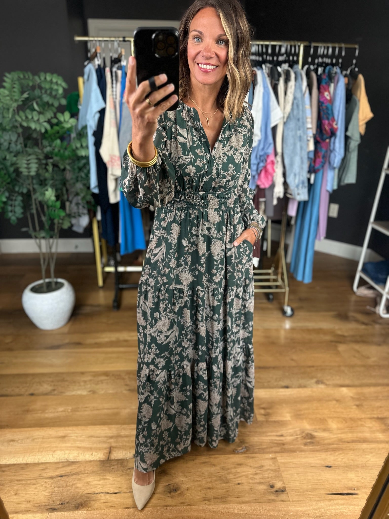 Fall Decisions Floral Dress-Dresses-She & Sky-Anna Kaytes Boutique, Women's Fashion Boutique in Grinnell, Iowa