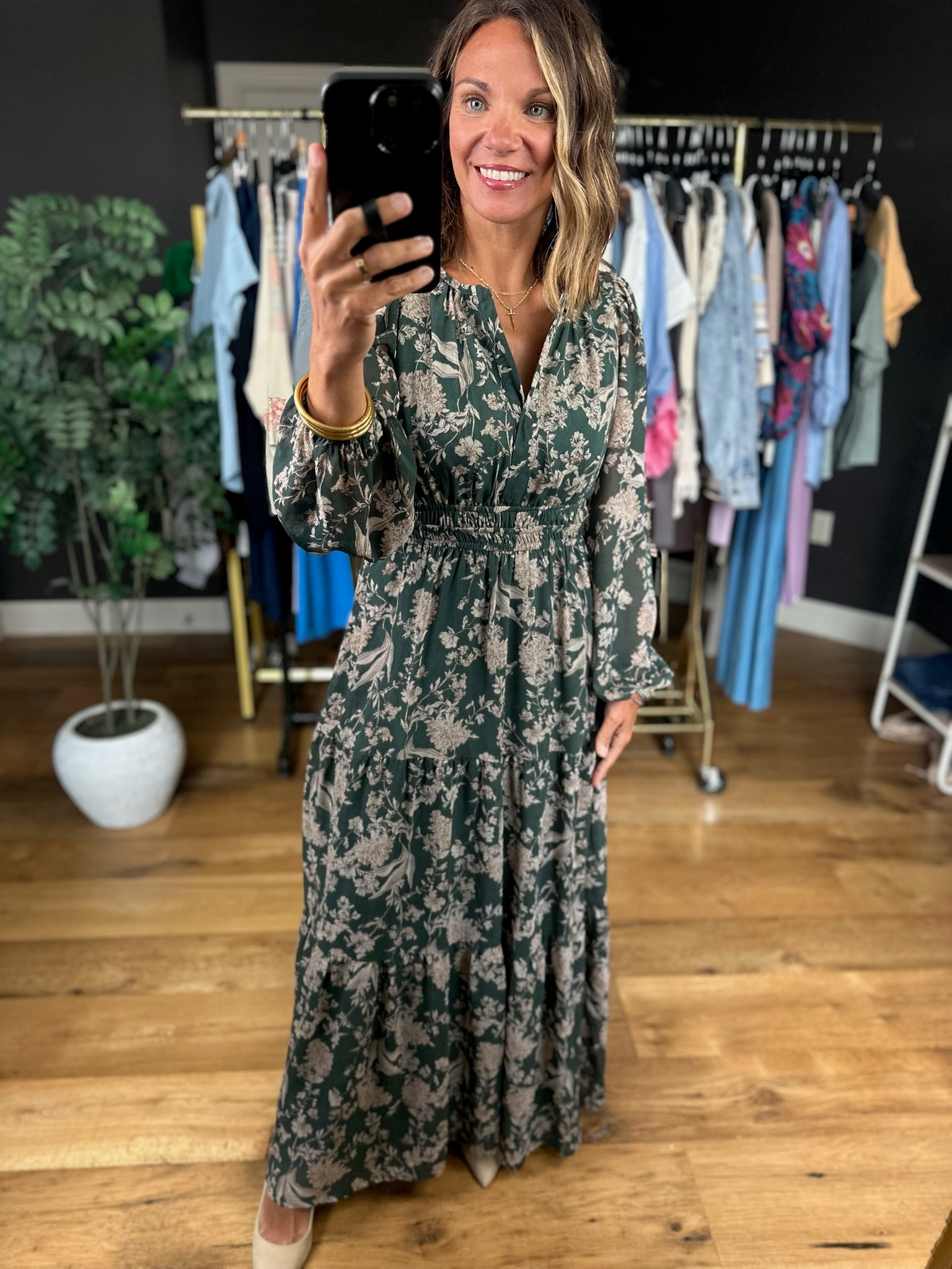 Fall Decisions Floral Dress-Dresses-She & Sky-Anna Kaytes Boutique, Women's Fashion Boutique in Grinnell, Iowa