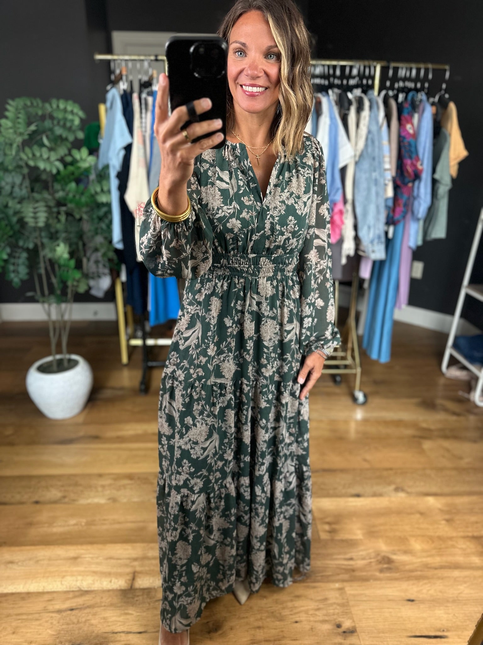 Fall Decisions Floral Dress-Dresses-She & Sky-Anna Kaytes Boutique, Women's Fashion Boutique in Grinnell, Iowa