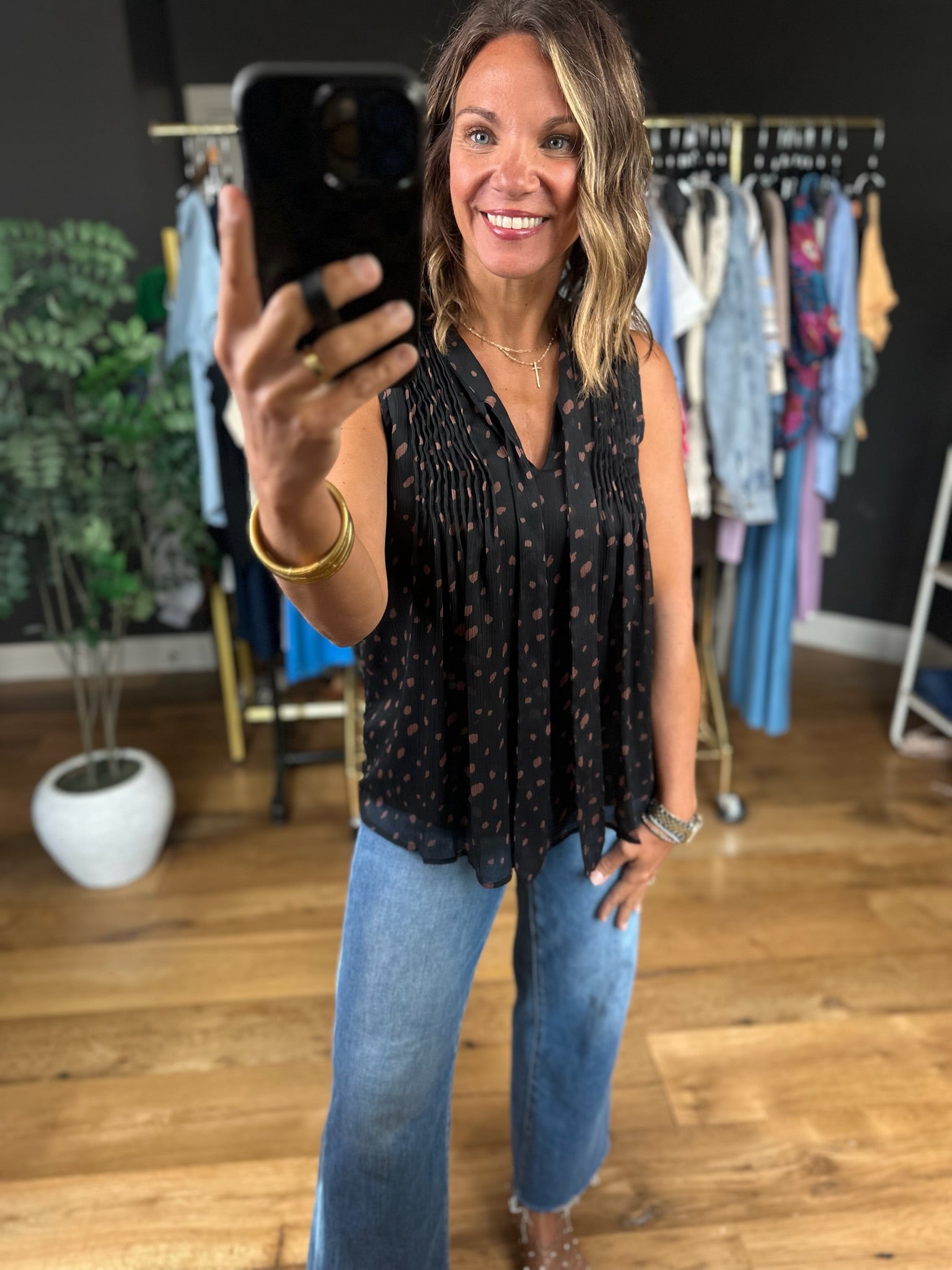 Tell Me Something New Patterned Top-Sleeveless-Doe & Rae-Anna Kaytes Boutique, Women's Fashion Boutique in Grinnell, Iowa