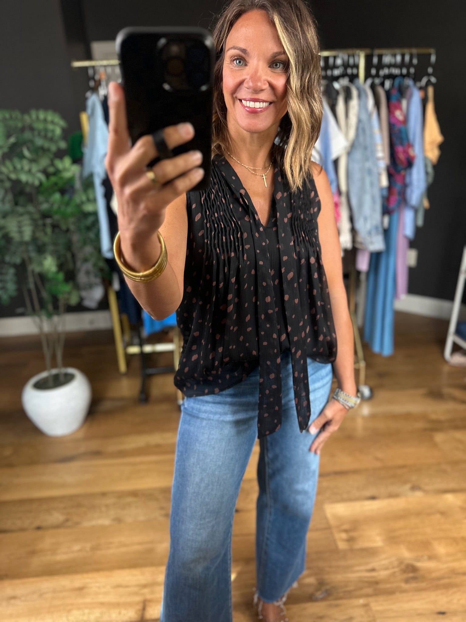 Tell Me Something New Patterned Top-Sleeveless-Doe & Rae-Anna Kaytes Boutique, Women's Fashion Boutique in Grinnell, Iowa
