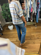 Keep You Humble Striped Top-Short Sleeves-ee:some-Anna Kaytes Boutique, Women's Fashion Boutique in Grinnell, Iowa