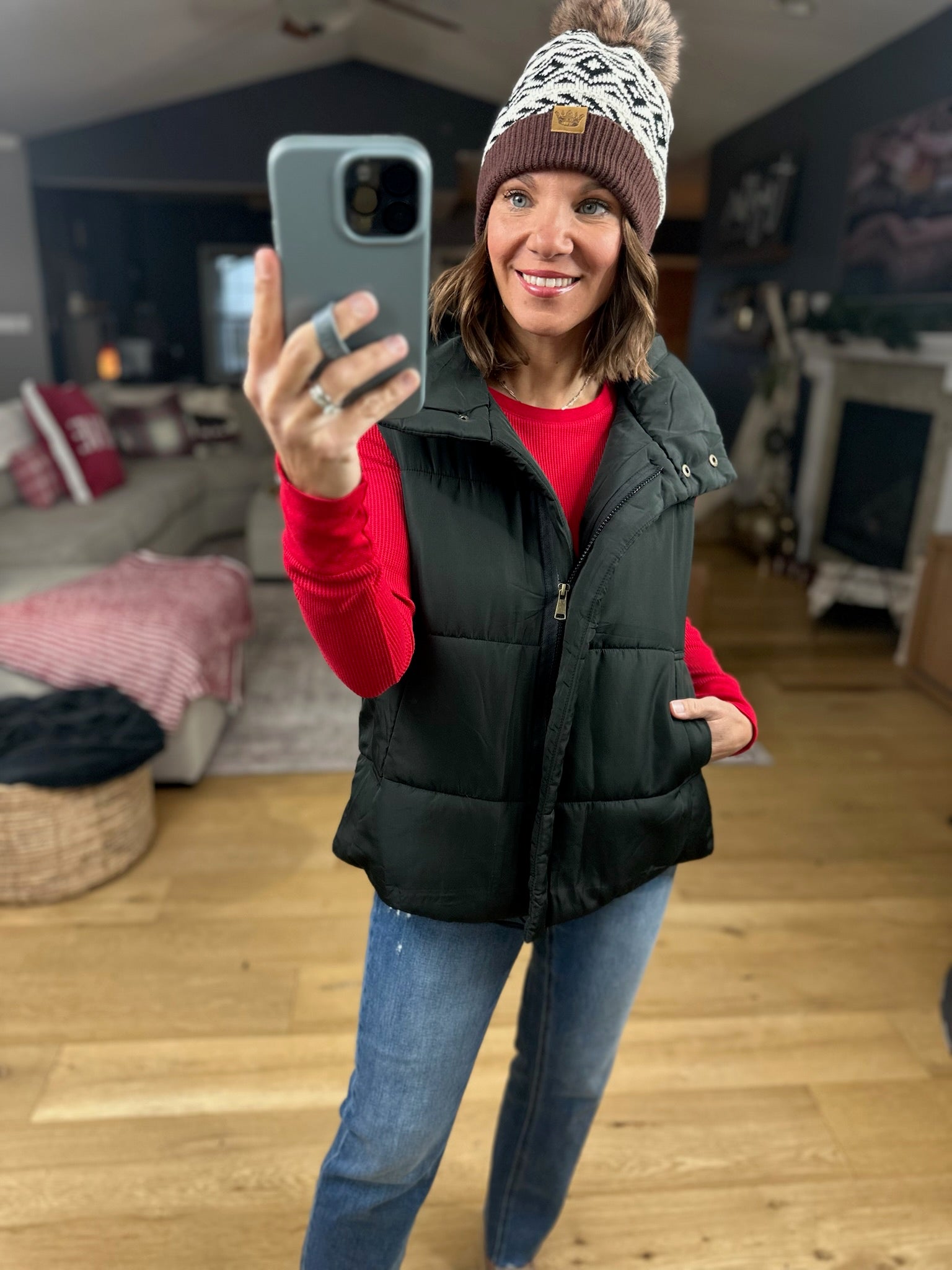 **The Sydney Puffer Vest-Sweaters-Blu Pepper-Anna Kaytes Boutique, Women's Fashion Boutique in Grinnell, Iowa