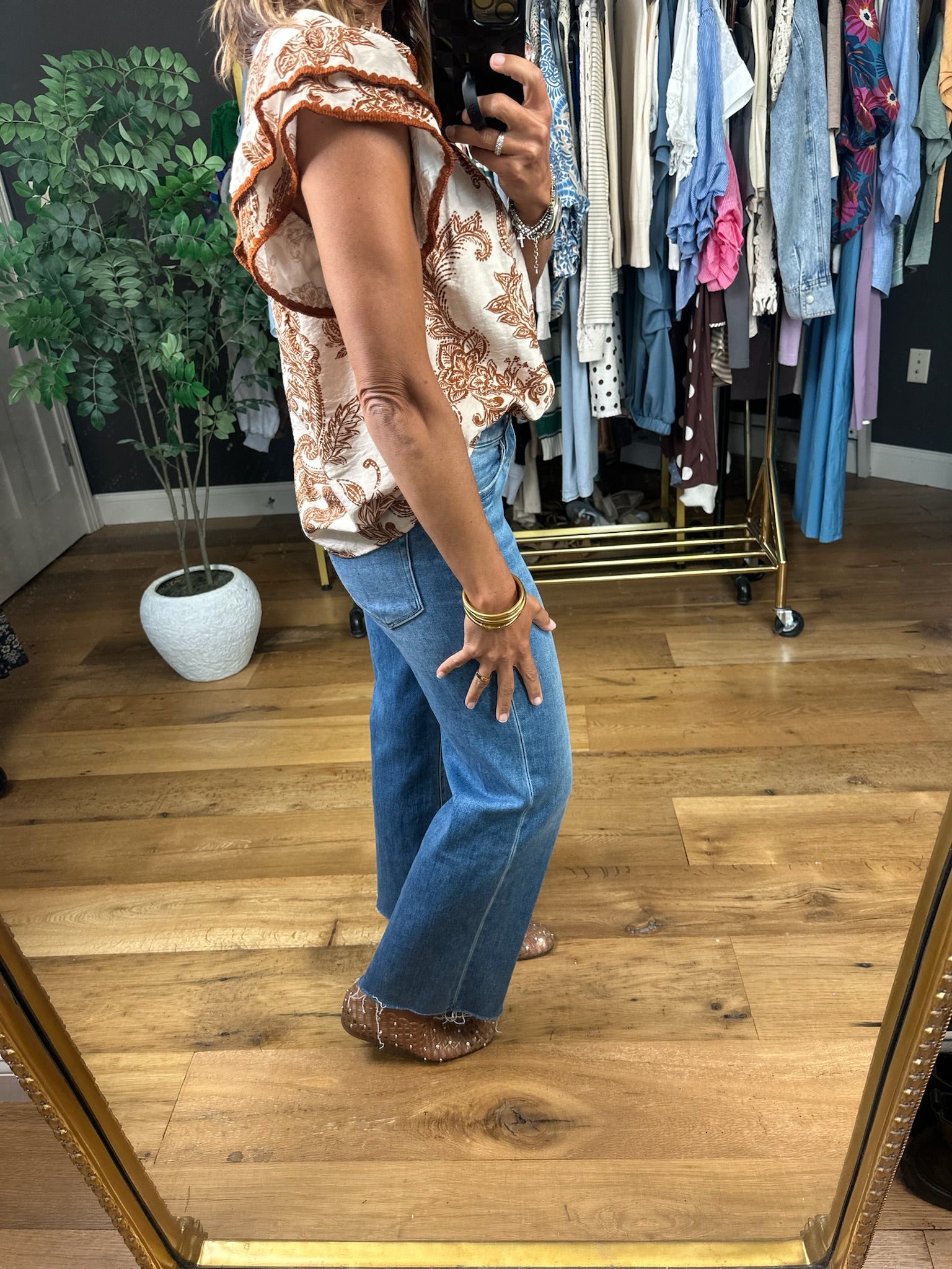 Feelings For You Flutter-Sleeve Top-Short Sleeves-She & Sky-Anna Kaytes Boutique, Women's Fashion Boutique in Grinnell, Iowa