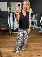 All The Possibilities Patterned Wide-Leg Pant - Black-Staccato-Anna Kaytes Boutique, Women's Fashion Boutique in Grinnell, Iowa