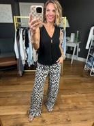 All The Possibilities Patterned Wide-Leg Pant - Black-Staccato-Anna Kaytes Boutique, Women's Fashion Boutique in Grinnell, Iowa