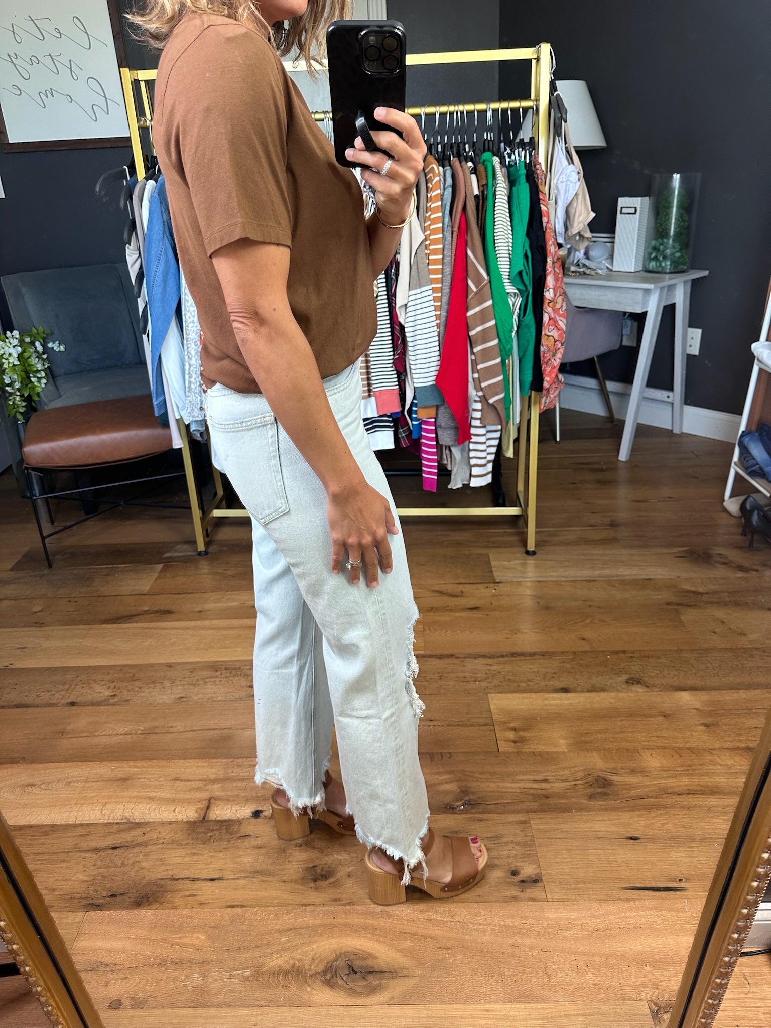 The Vienna Vintage High Rise Crop Flare Denim-Jeans-Vervet-Anna Kaytes Boutique, Women's Fashion Boutique in Grinnell, Iowa