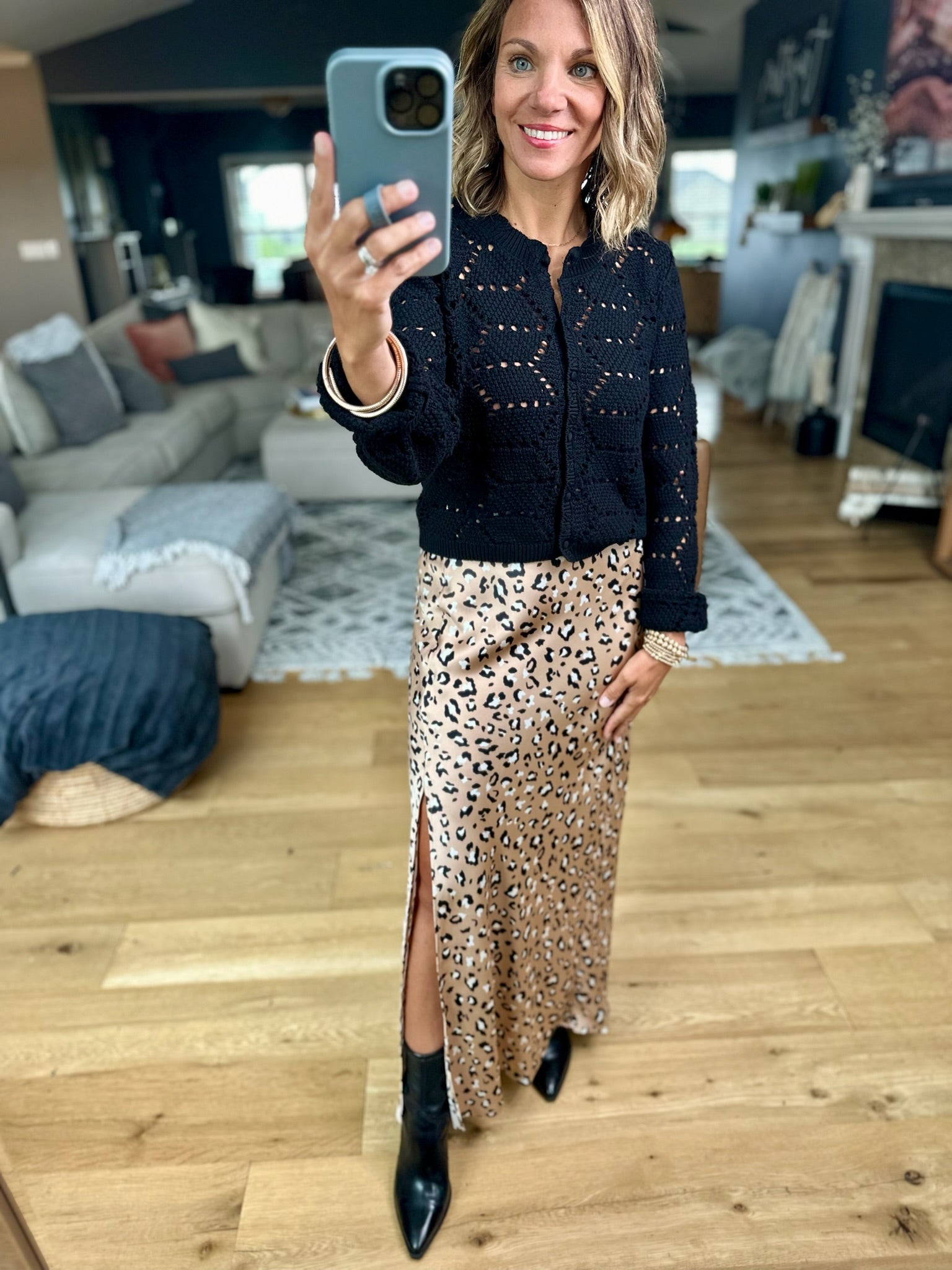 Wild At Heart Leopard Skirt-Skies Are Blue-Anna Kaytes Boutique, Women's Fashion Boutique in Grinnell, Iowa