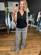 All The Possibilities Patterned Wide-Leg Pant - Black-Staccato-Anna Kaytes Boutique, Women's Fashion Boutique in Grinnell, Iowa