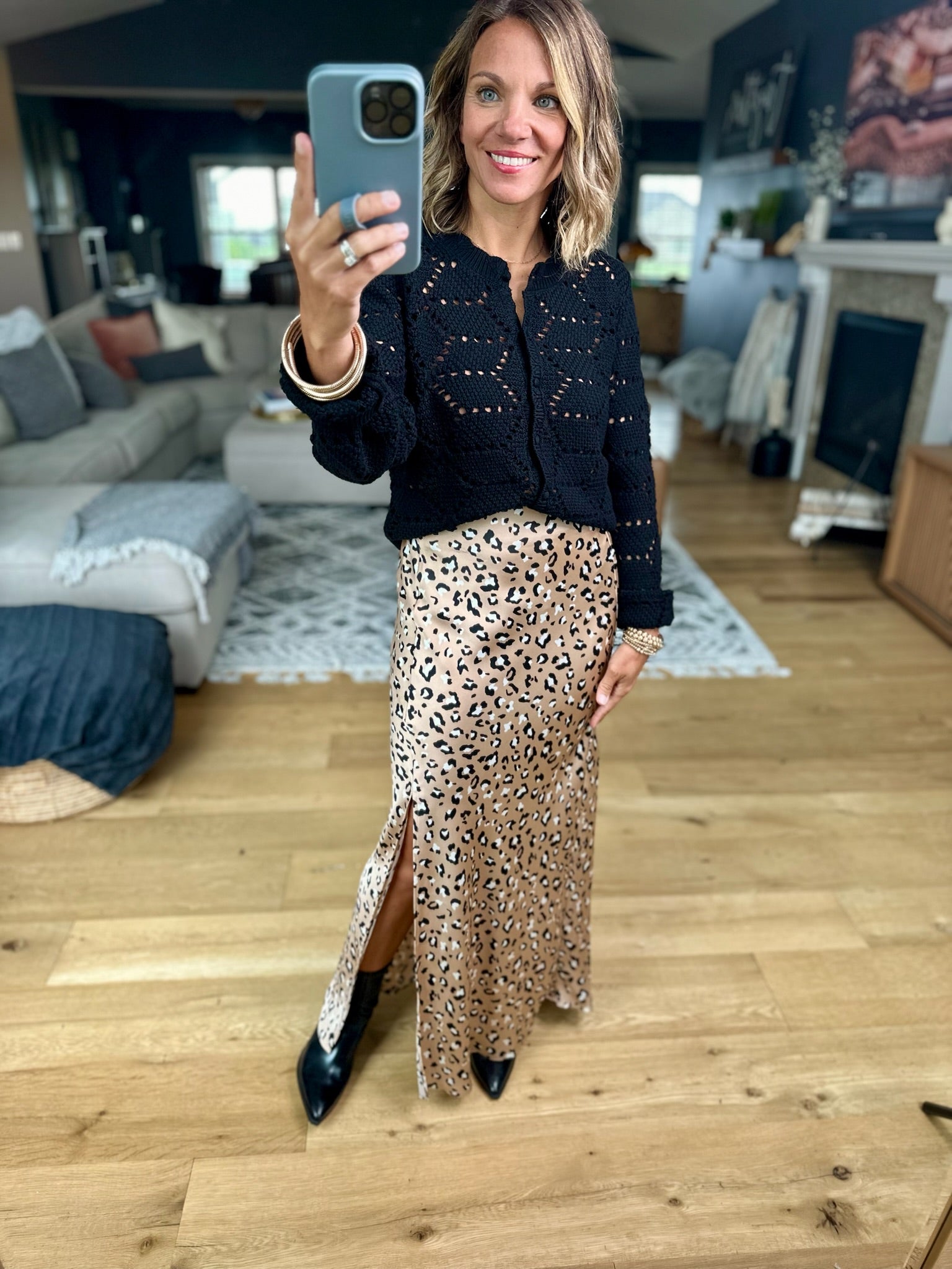 Wild At Heart Leopard Skirt-Skies Are Blue-Anna Kaytes Boutique, Women's Fashion Boutique in Grinnell, Iowa