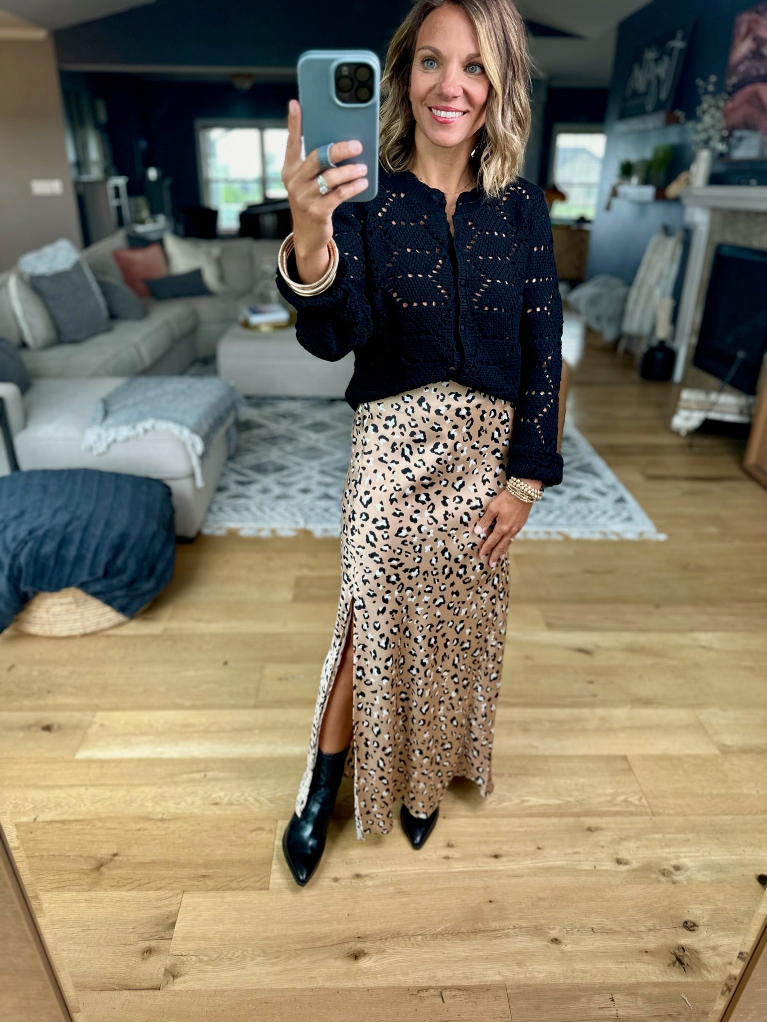 Wild At Heart Leopard Skirt-Skies Are Blue-Anna Kaytes Boutique, Women's Fashion Boutique in Grinnell, Iowa