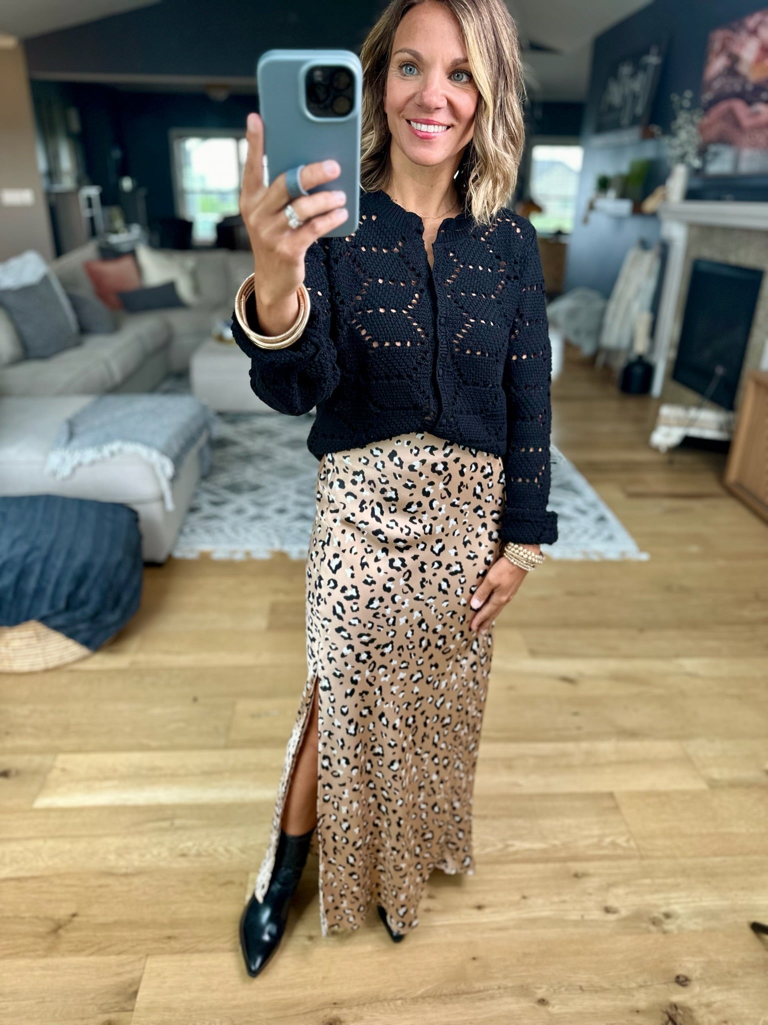 Wild At Heart Leopard Skirt-Skies Are Blue-Anna Kaytes Boutique, Women's Fashion Boutique in Grinnell, Iowa