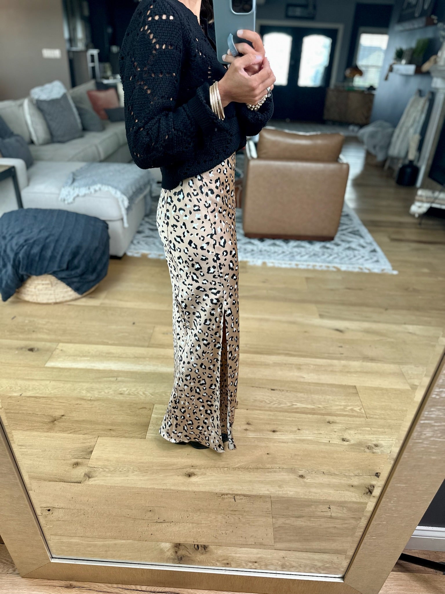 Wild At Heart Leopard Skirt-Skies Are Blue-Anna Kaytes Boutique, Women's Fashion Boutique in Grinnell, Iowa
