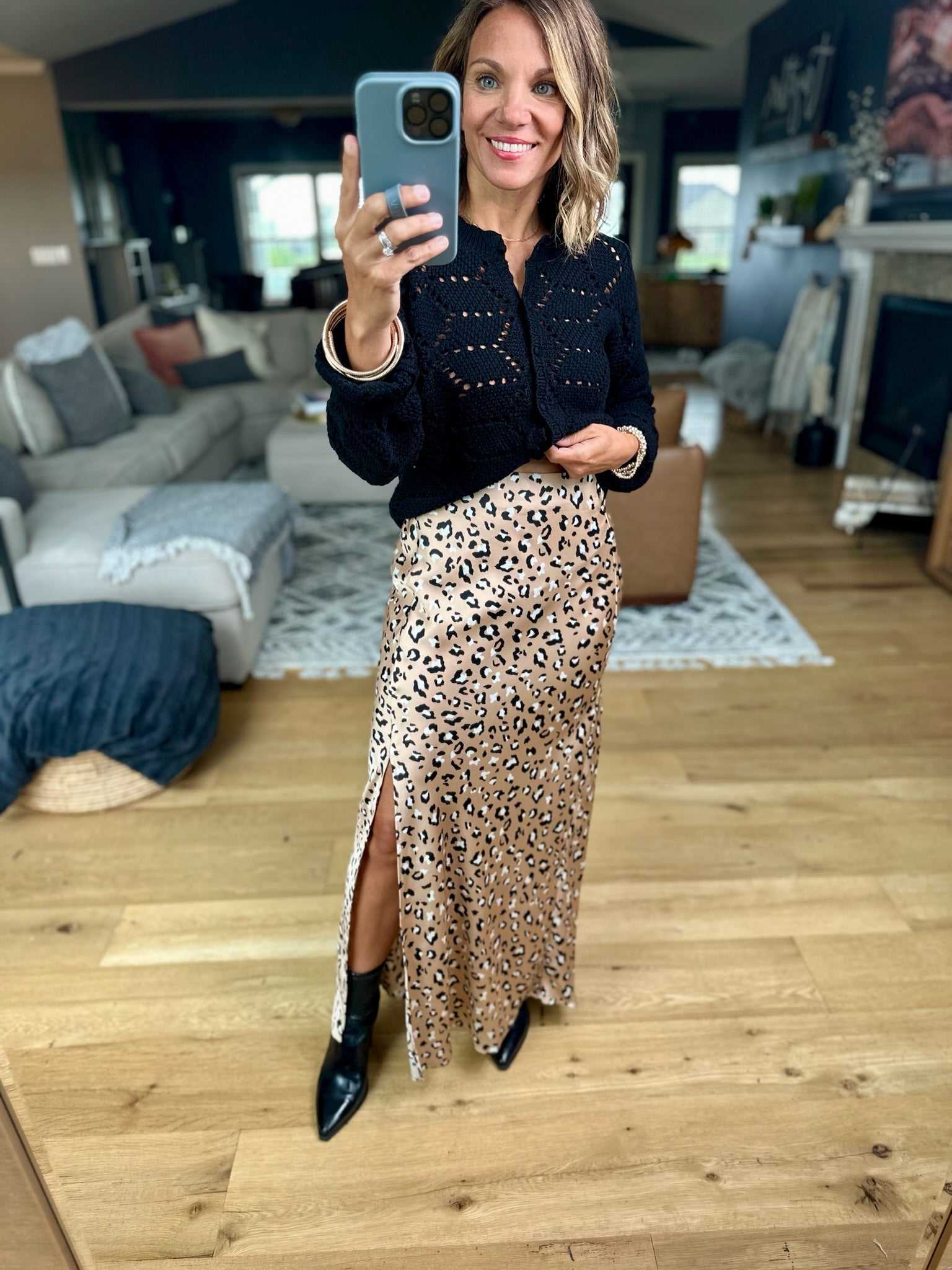 Wild At Heart Leopard Skirt-Skies Are Blue-Anna Kaytes Boutique, Women's Fashion Boutique in Grinnell, Iowa